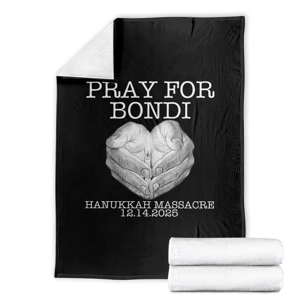 Pray for Bondi Australia Throw Blanket Hanukkah Memorial December 14 Tribute Support TS02 Black Print Your Wear