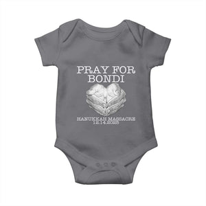 Pray for Bondi Australia Baby Onesie Hanukkah Memorial December 14 Tribute Support TS02 Charcoal Print Your Wear