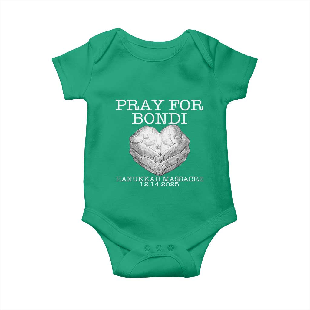 Pray for Bondi Australia Baby Onesie Hanukkah Memorial December 14 Tribute Support TS02 Irish Green Print Your Wear