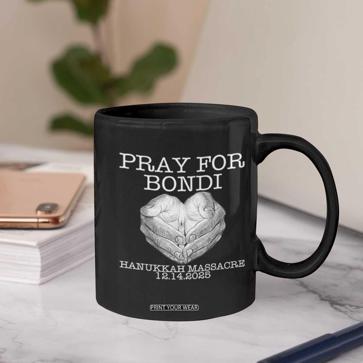 Pray for Bondi Australia Coffee Mug Hanukkah Memorial December 14 Tribute Support TS02 Print Your Wear