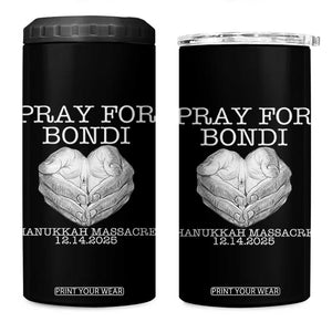 Pray for Bondi Australia 4 in 1 Can Cooler Tumbler Hanukkah Memorial December 14 Tribute Support TS02 One Size: 16 oz Black Print Your Wear