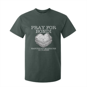 Pray for Bondi Australia T Shirt For Kid Hanukkah Memorial December 14 Tribute Support TS02 Dark Forest Green Print Your Wear