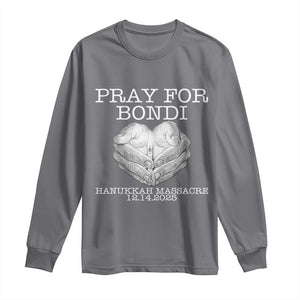 Pray for Bondi Australia Long Sleeve Shirt Hanukkah Memorial December 14 Tribute Support TS02 Charcoal Print Your Wear