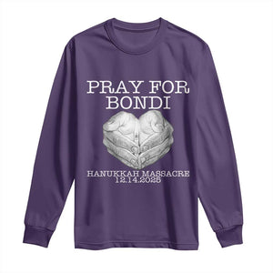 Pray for Bondi Australia Long Sleeve Shirt Hanukkah Memorial December 14 Tribute Support TS02 Purple Print Your Wear