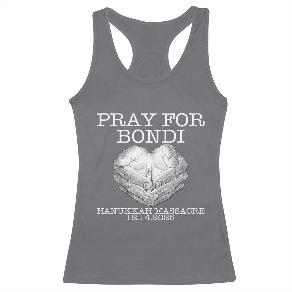 Pray for Bondi Australia Racerback Tank Top Hanukkah Memorial December 14 Tribute Support TS02 Charcoal Print Your Wear