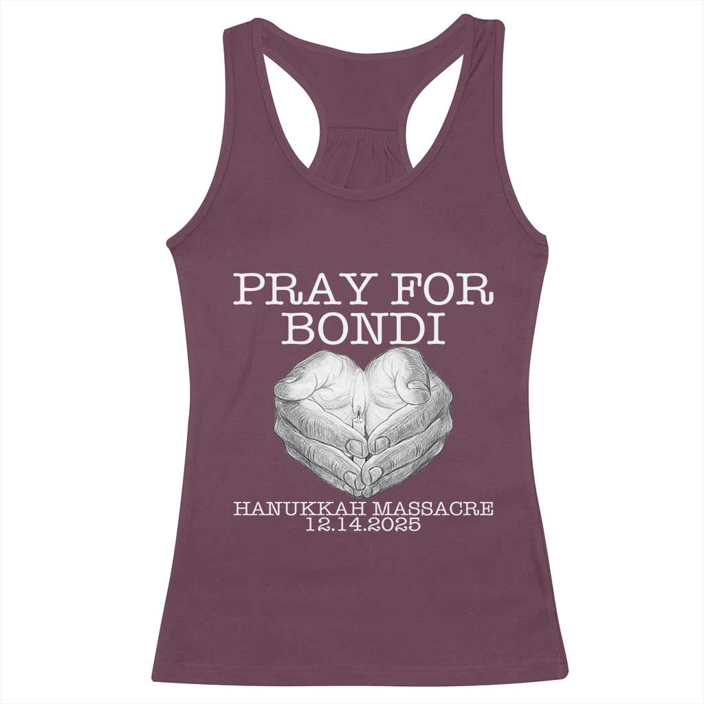 Pray for Bondi Australia Racerback Tank Top Hanukkah Memorial December 14 Tribute Support TS02 Maroon Print Your Wear