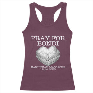 Pray for Bondi Australia Racerback Tank Top Hanukkah Memorial December 14 Tribute Support TS02 Maroon Print Your Wear