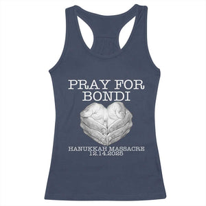 Pray for Bondi Australia Racerback Tank Top Hanukkah Memorial December 14 Tribute Support TS02 Navy Print Your Wear