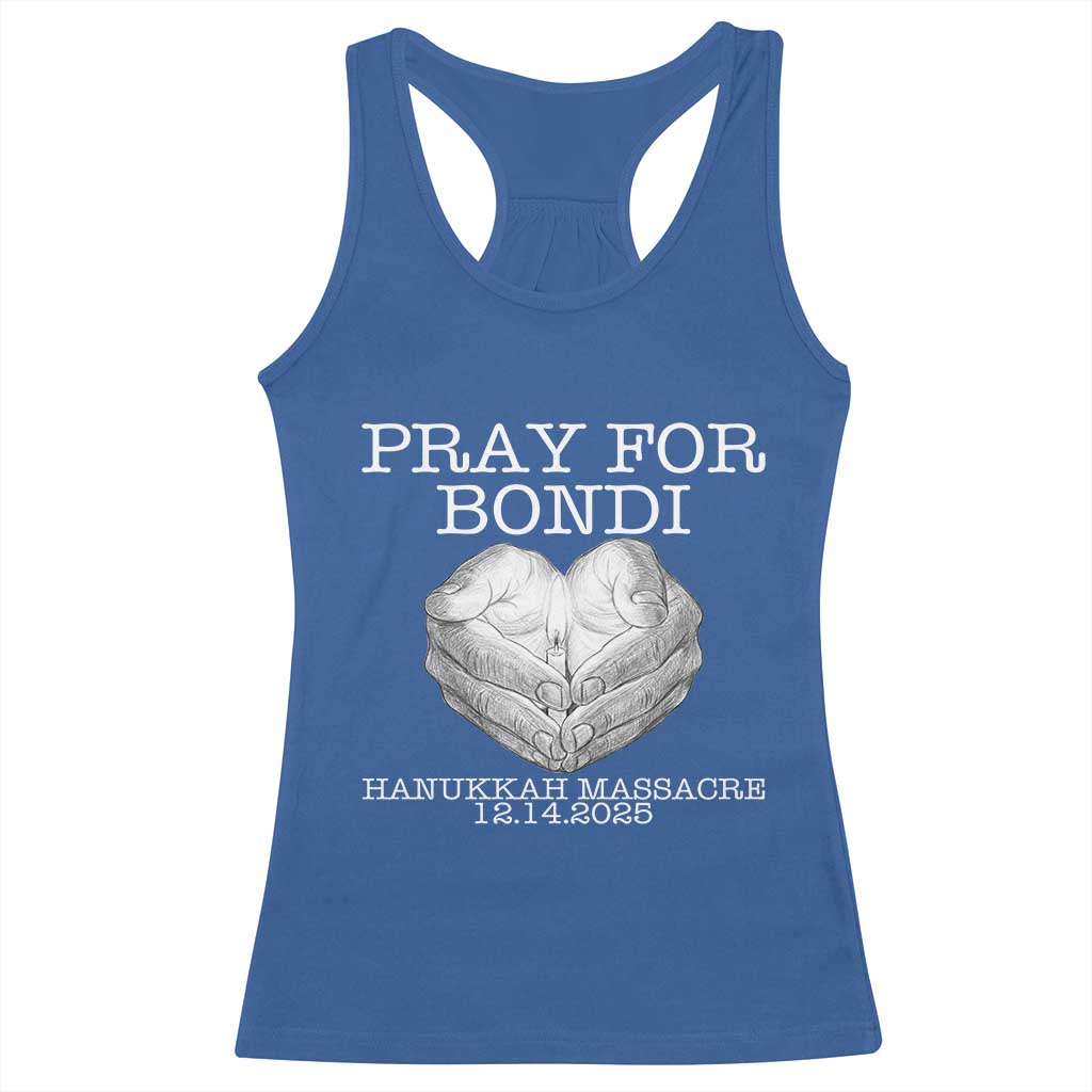 Pray for Bondi Australia Racerback Tank Top Hanukkah Memorial December 14 Tribute Support TS02 Royal Blue Print Your Wear