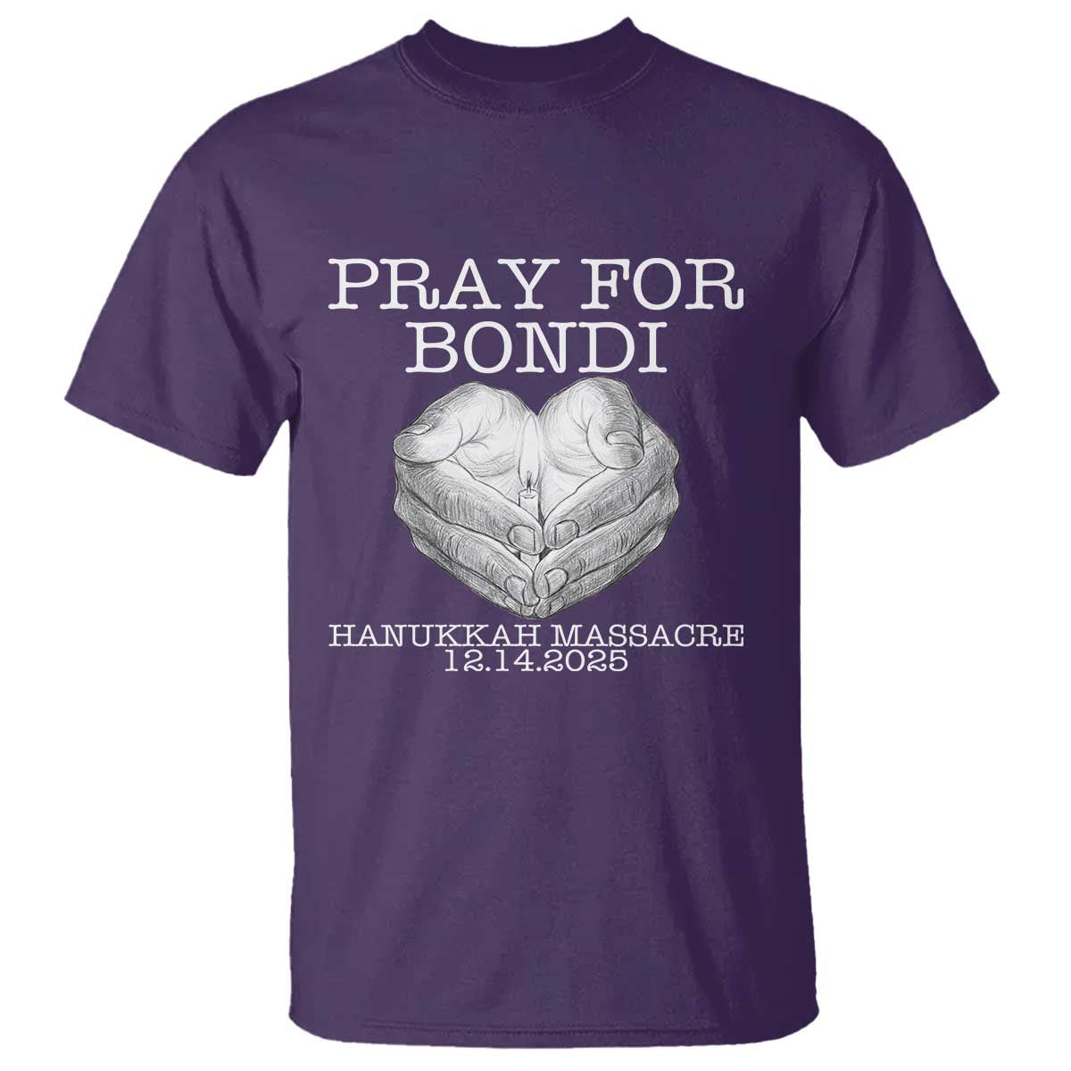 Pray for Bondi Australia T Shirt Hanukkah Memorial December 14 Tribute Support TS02 Purple Print Your Wear