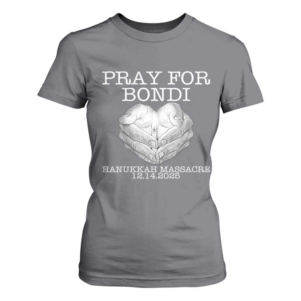Pray for Bondi Australia T Shirt For Women Hanukkah Memorial December 14 Tribute Support TS02 Charcoal Print Your Wear