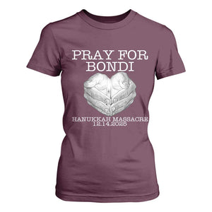 Pray for Bondi Australia T Shirt For Women Hanukkah Memorial December 14 Tribute Support TS02 Maroon Print Your Wear
