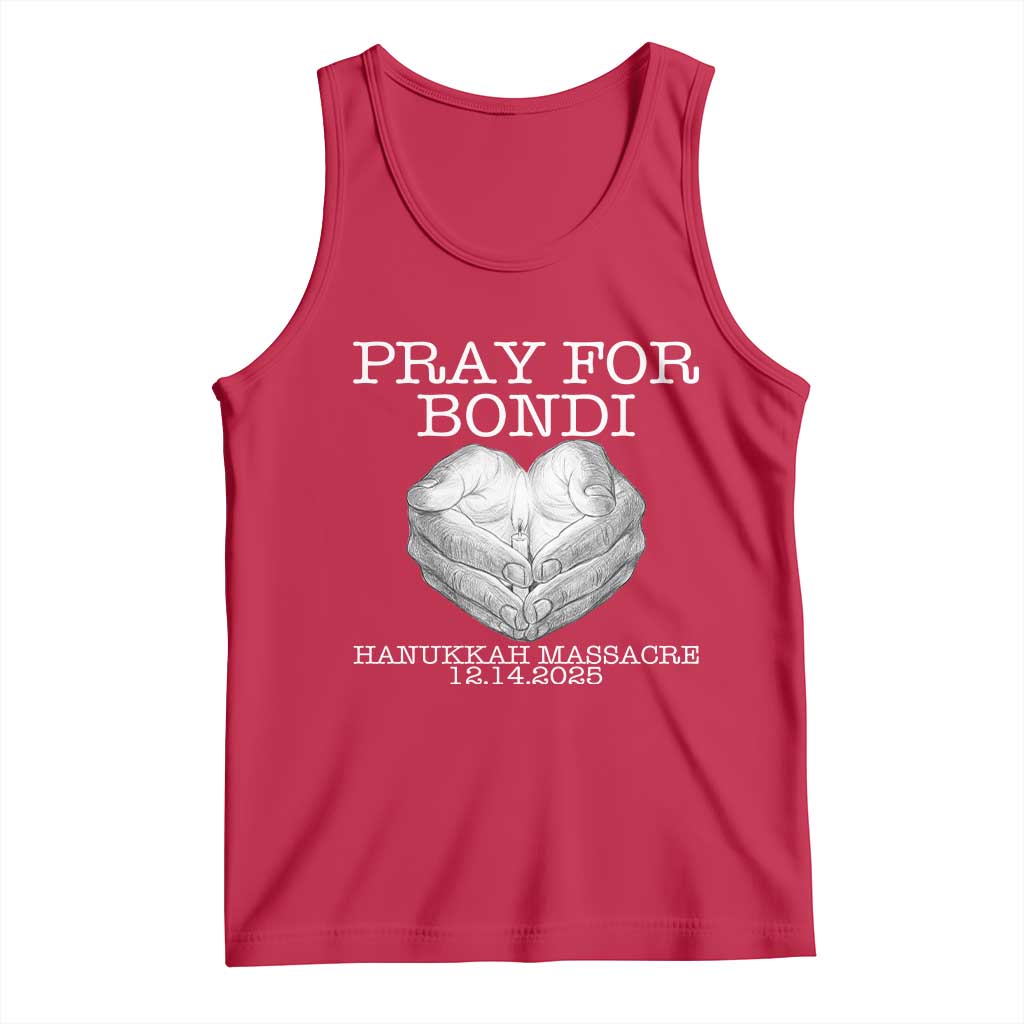 Pray for Bondi Australia Tank Top Hanukkah Memorial December 14 Tribute Support TS02 Red Print Your Wear