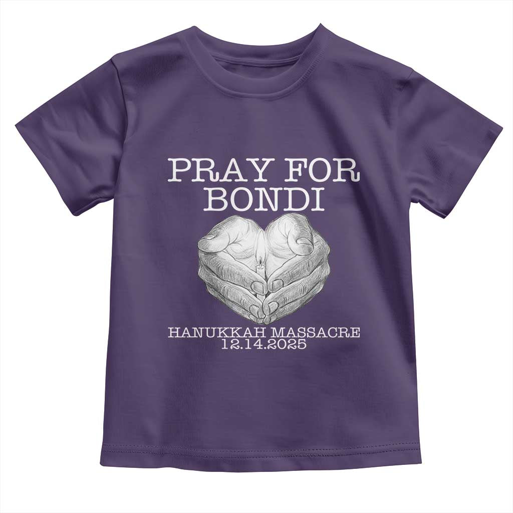 Pray for Bondi Australia Toddler T Shirt Hanukkah Memorial December 14 Tribute Support TS02 Purple Print Your Wear