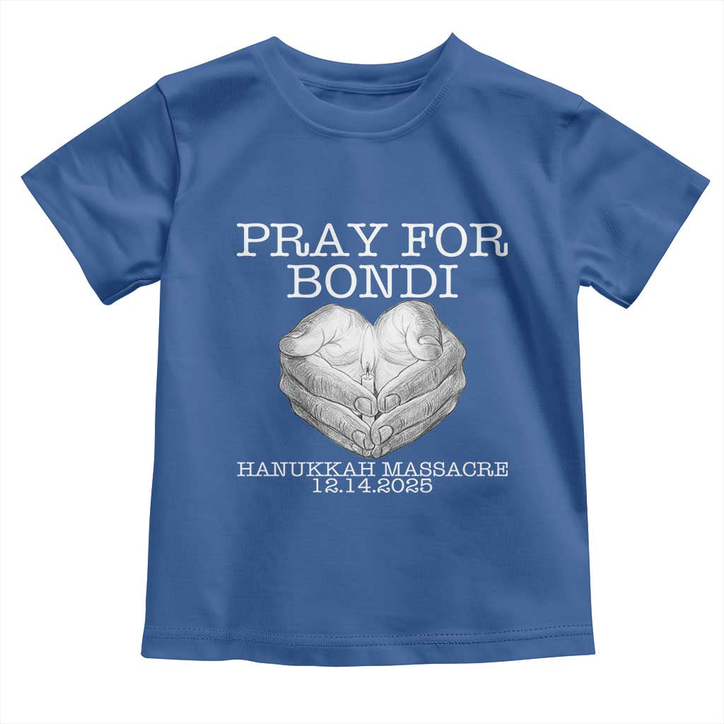 Pray for Bondi Australia Toddler T Shirt Hanukkah Memorial December 14 Tribute Support TS02 Royal Blue Print Your Wear