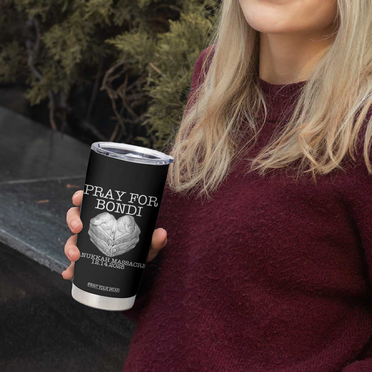 Pray for Bondi Australia Tumbler Cup Hanukkah Memorial December 14 Tribute Support TS02 Print Your Wear