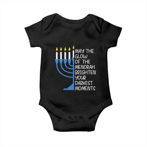 Jewish Faith and Pray Baby Onesie May The Glow Of The Menorah Brighten Your Darkest Moments TS02 Black Print Your Wear