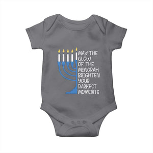 Jewish Faith and Pray Baby Onesie May The Glow Of The Menorah Brighten Your Darkest Moments TS02 Charcoal Print Your Wear