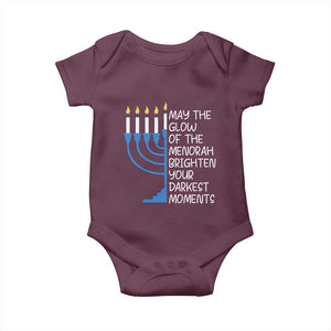 Jewish Faith and Pray Baby Onesie May The Glow Of The Menorah Brighten Your Darkest Moments TS02 Maroon Print Your Wear