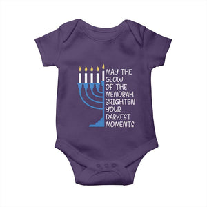 Jewish Faith and Pray Baby Onesie May The Glow Of The Menorah Brighten Your Darkest Moments TS02 Purple Print Your Wear