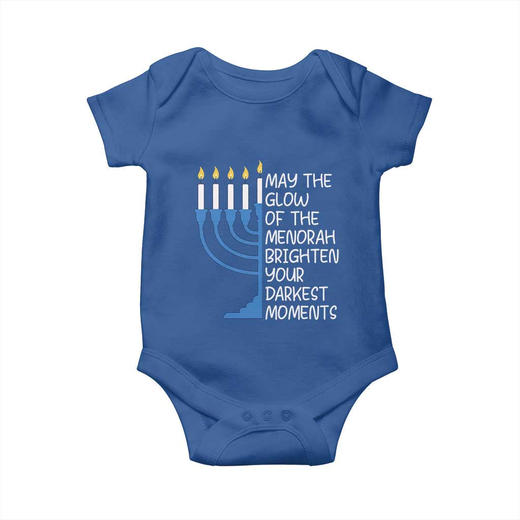 Jewish Faith and Pray Baby Onesie May The Glow Of The Menorah Brighten Your Darkest Moments TS02 Royal Blue Print Your Wear