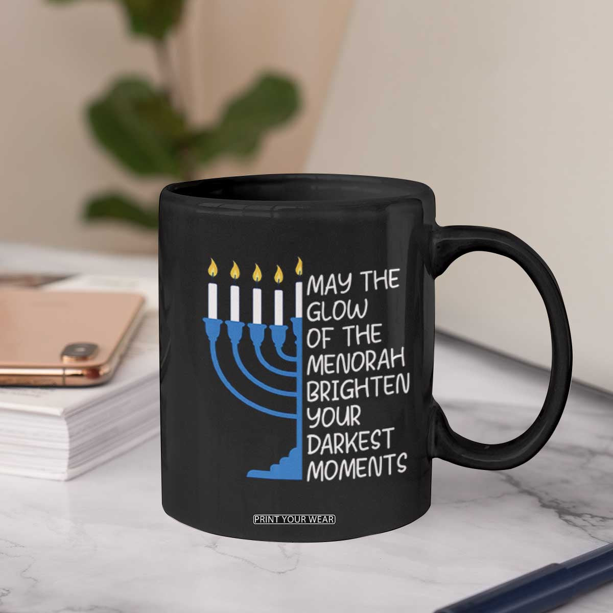 Jewish Faith and Pray Coffee Mug May The Glow Of The Menorah Brighten Your Darkest Moments TS02 Print Your Wear