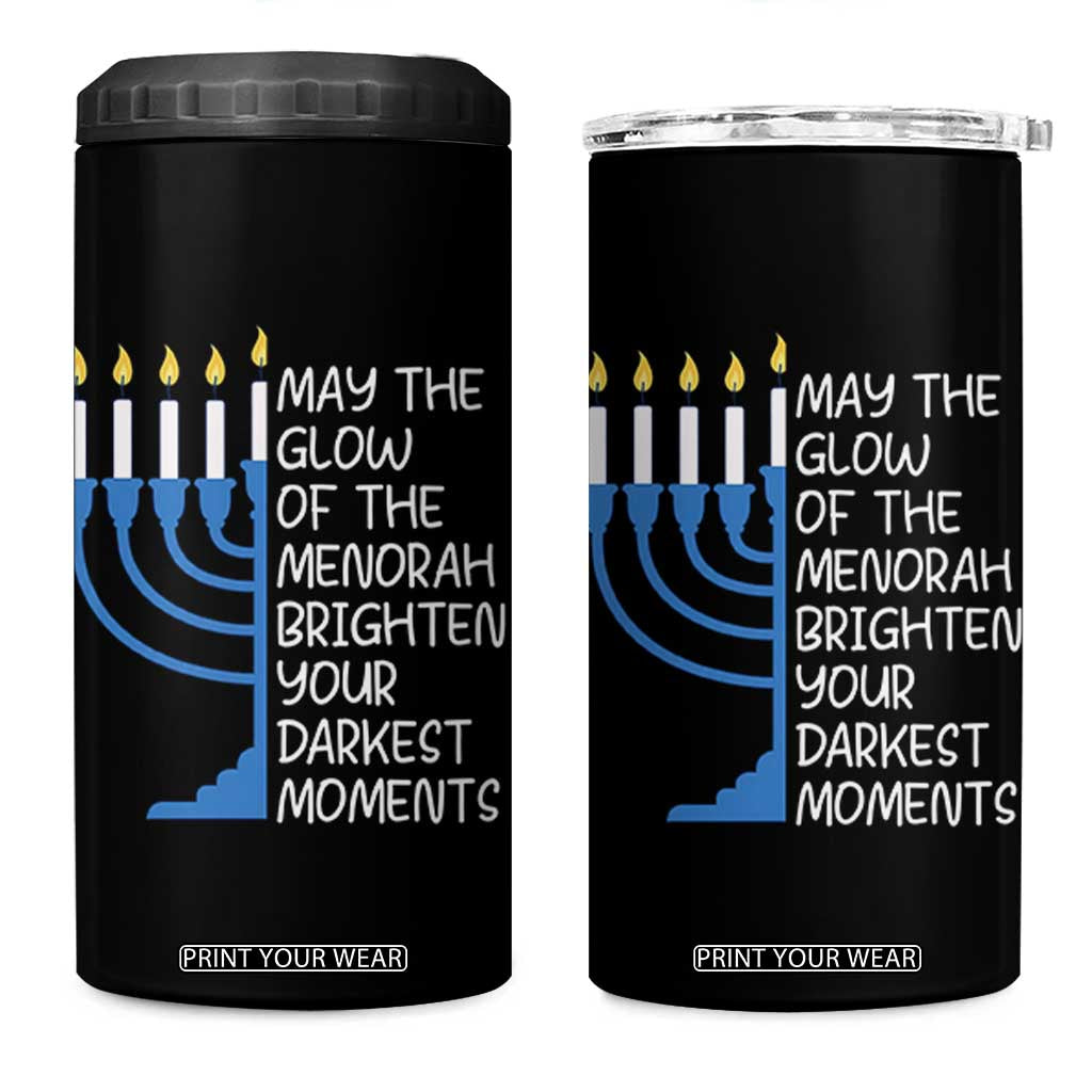 Jewish Faith and Pray 4 in 1 Can Cooler Tumbler May The Glow Of The Menorah Brighten Your Darkest Moments TS02 One Size: 16 oz Black Print Your Wear