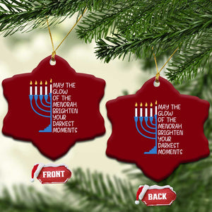 Jewish Faith and Pray Ceramic Ornament May The Glow Of The Menorah Brighten Your Darkest Moments TS02 Print Your Wear