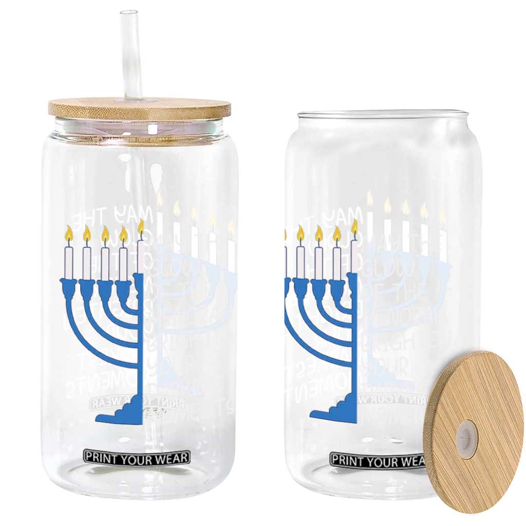 Jewish Faith and Pray Glass Can May The Glow Of The Menorah Brighten Your Darkest Moments TS02 Print Your Wear