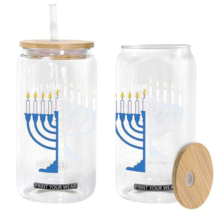 Jewish Faith and Pray Glass Can May The Glow Of The Menorah Brighten Your Darkest Moments TS02 Print Your Wear
