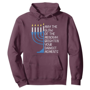 Jewish Faith and Pray Hoodie May The Glow Of The Menorah Brighten Your Darkest Moments TS02 Maroon Print Your Wear