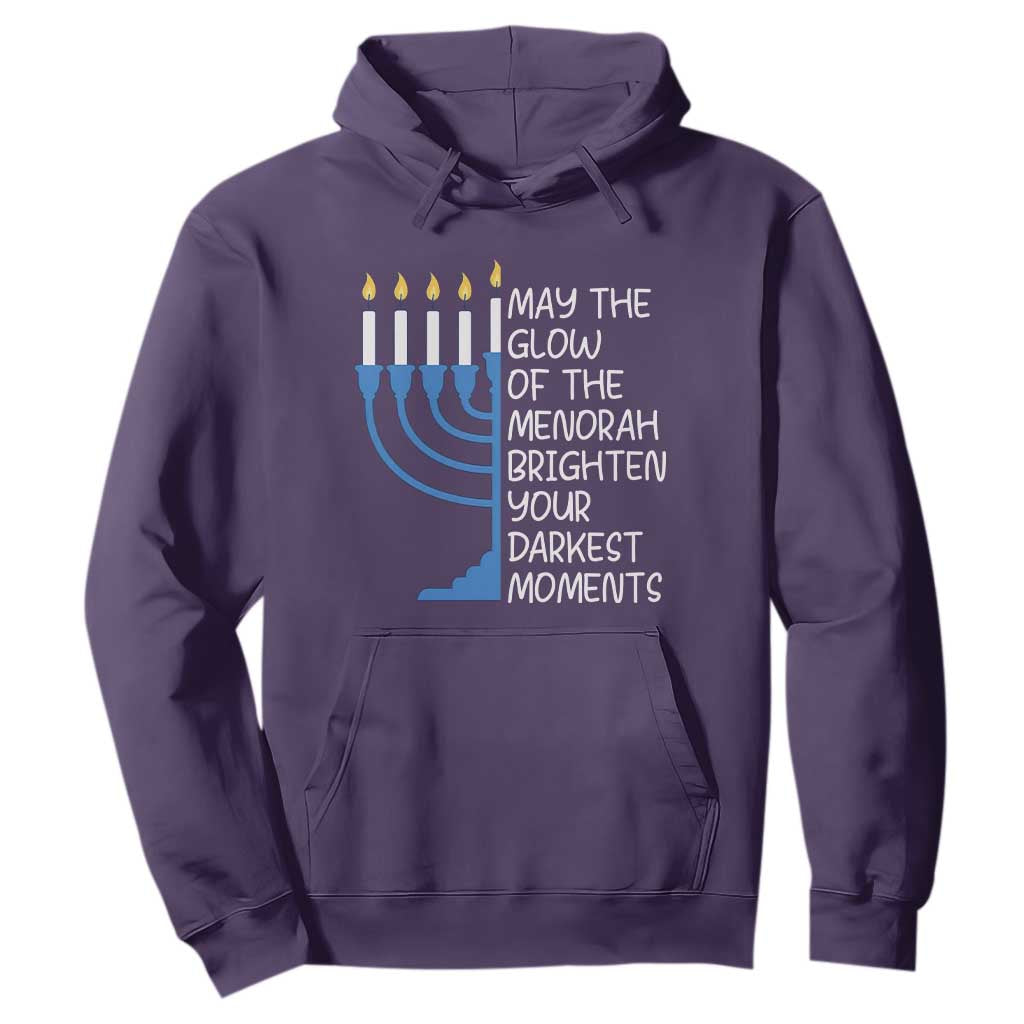 Jewish Faith and Pray Hoodie May The Glow Of The Menorah Brighten Your Darkest Moments TS02 Purple Print Your Wear