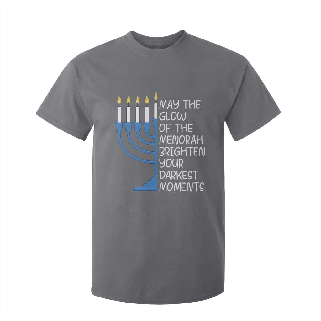 Jewish Faith and Pray T Shirt For Kid May The Glow Of The Menorah Brighten Your Darkest Moments TS02 Charcoal Print Your Wear