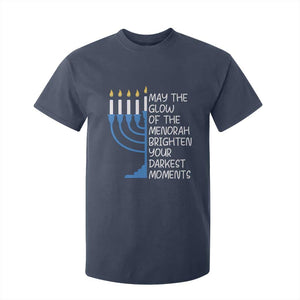 Jewish Faith and Pray T Shirt For Kid May The Glow Of The Menorah Brighten Your Darkest Moments TS02 Navy Print Your Wear