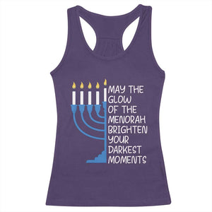 Jewish Faith and Pray Racerback Tank Top May The Glow Of The Menorah Brighten Your Darkest Moments TS02 Purple Print Your Wear