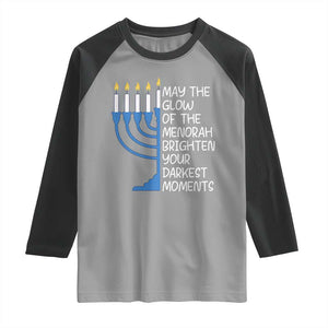 Jewish Faith and Pray Raglan Shirt May The Glow Of The Menorah Brighten Your Darkest Moments TS02 Sport Gray Black Print Your Wear