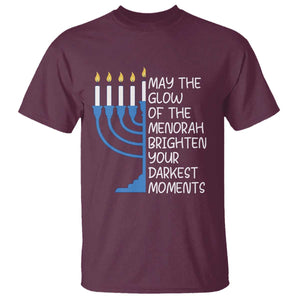 Jewish Faith and Pray T Shirt May The Glow Of The Menorah Brighten Your Darkest Moments TS02 Maroon Print Your Wear