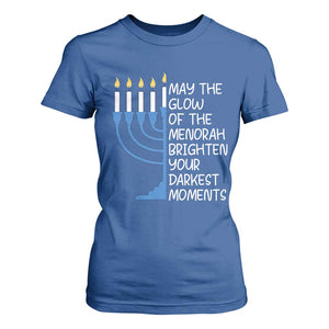 Jewish Faith and Pray T Shirt For Women May The Glow Of The Menorah Brighten Your Darkest Moments TS02 Royal Blue Print Your Wear