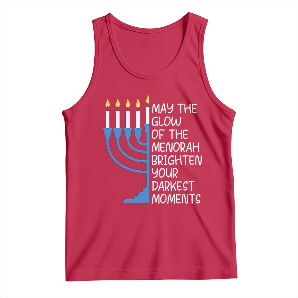 Jewish Faith and Pray Tank Top May The Glow Of The Menorah Brighten Your Darkest Moments TS02 Red Print Your Wear