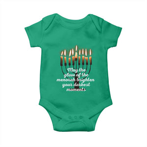 Jewish Faith and Pray Lights Baby Onesie May The Glow Of The Menorah Brighten Your Darkest Moments TS02 Irish Green Print Your Wear