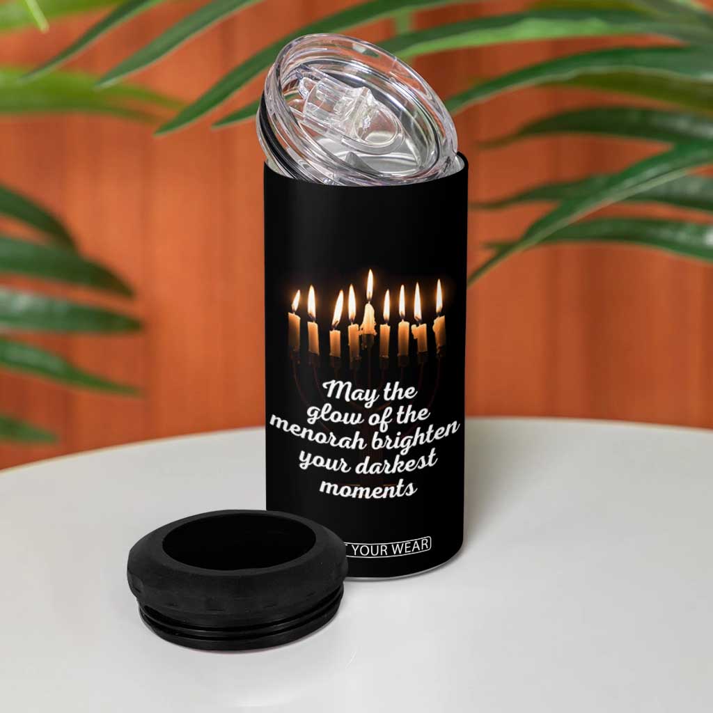 Jewish Faith and Pray Lights 4 in 1 Can Cooler Tumbler May The Glow Of The Menorah Brighten Your Darkest Moments TS02 Print Your Wear