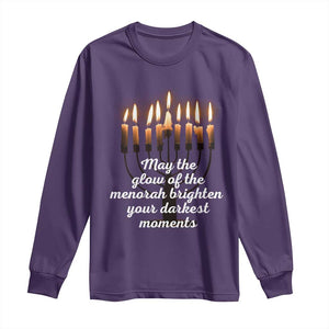 Jewish Faith and Pray Lights Long Sleeve Shirt May The Glow Of The Menorah Brighten Your Darkest Moments TS02 Purple Print Your Wear