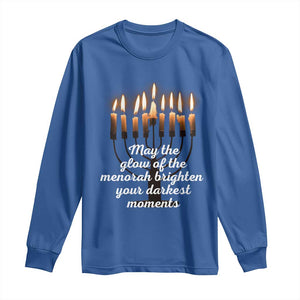 Jewish Faith and Pray Lights Long Sleeve Shirt May The Glow Of The Menorah Brighten Your Darkest Moments TS02 Royal Blue Print Your Wear
