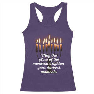Jewish Faith and Pray Lights Racerback Tank Top May The Glow Of The Menorah Brighten Your Darkest Moments TS02 Purple Print Your Wear