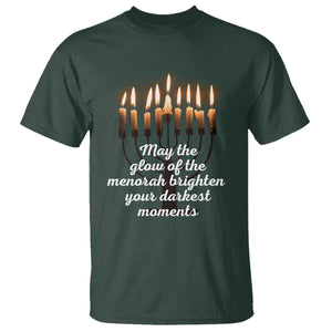 Jewish Faith and Pray Lights T Shirt May The Glow Of The Menorah Brighten Your Darkest Moments TS02 Dark Forest Green Print Your Wear