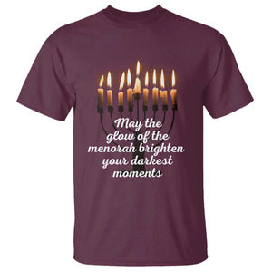 Jewish Faith and Pray Lights T Shirt May The Glow Of The Menorah Brighten Your Darkest Moments TS02 Maroon Print Your Wear