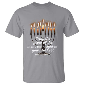 Jewish Faith and Pray Lights T Shirt May The Glow Of The Menorah Brighten Your Darkest Moments TS02 Sport Gray Print Your Wear