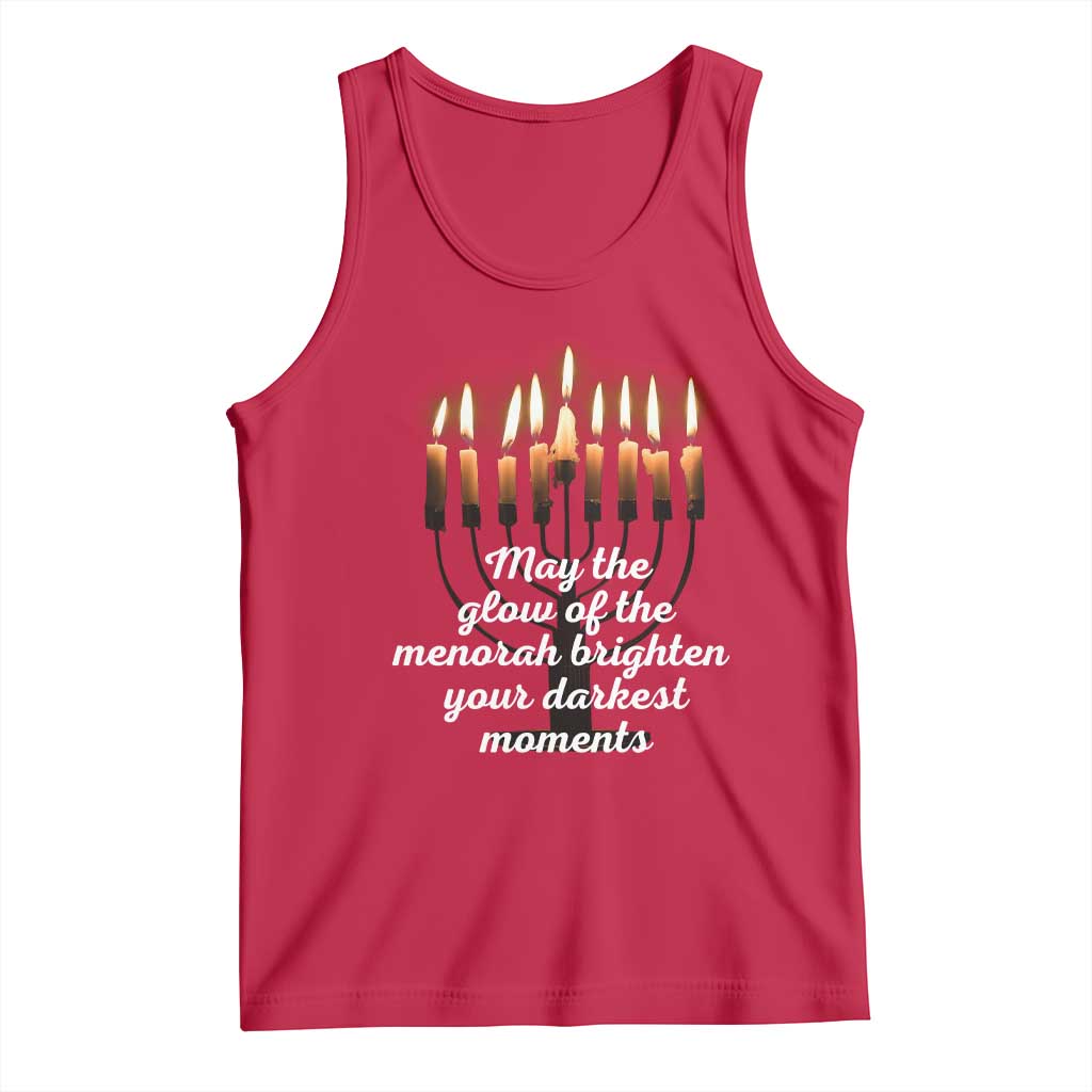 Jewish Faith and Pray Lights Tank Top May The Glow Of The Menorah Brighten Your Darkest Moments TS02 Red Print Your Wear