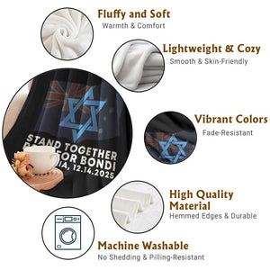 Jewish Strong Stand Together Throw Blanket Pray for Bondi Australia Hanukkah Dec 14 2025 Remembrance TS02 Print Your Wear