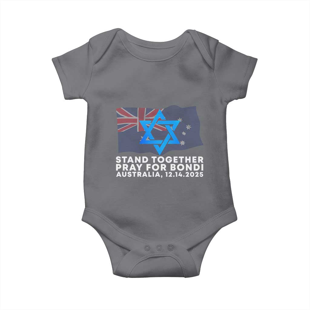 Jewish Strong Stand Together Baby Onesie Pray for Bondi Australia Hanukkah Dec 14 2025 Remembrance TS02 Charcoal Print Your Wear
